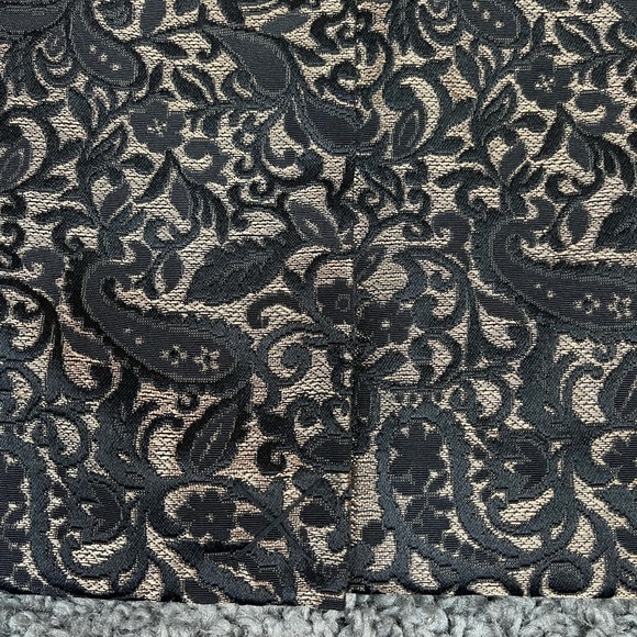Worthington black bronze damask jacquard paisley lined pencil skirt women’s 12 - Picture 5 of 13